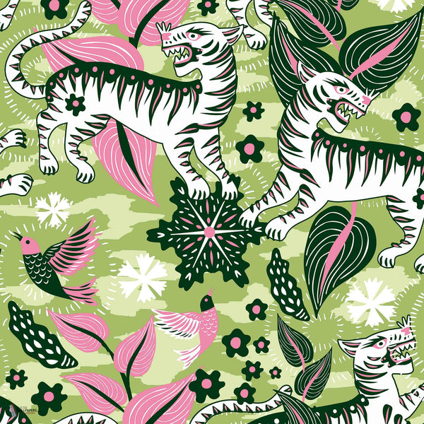 Catalina Estrada - Selva de tigres wallpaper in Morning by Coordonne
