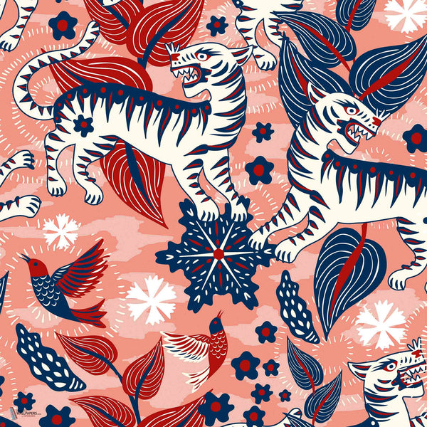 Catalina Estrada - Selva de tigres wallpaper in Sunset by Coordonne