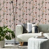 Climbing Flowers wallpaper in Pink by Coordonne — interior