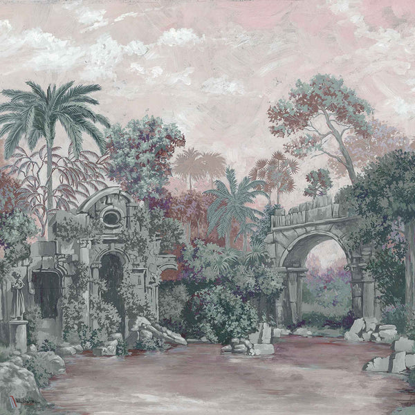 Colonial wallpaper in Pink by Coordonne