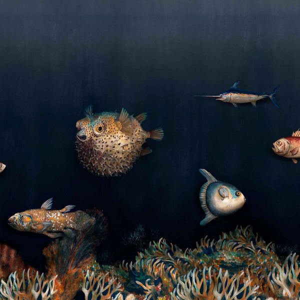 Deep Ocean wallpaper in Mediterranean by Coordonne