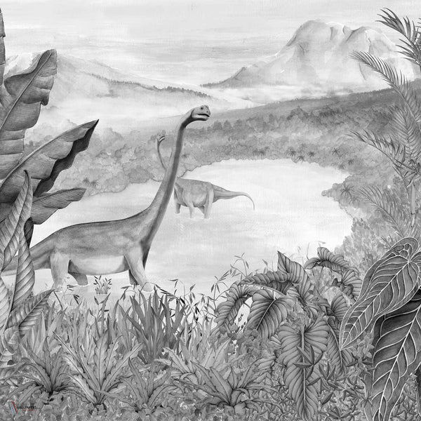 Dinosaurs Park Tapete in Ash von Coordonne