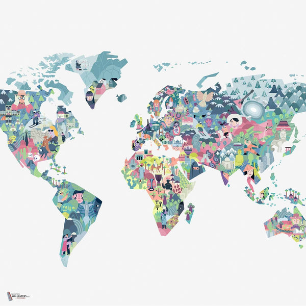 Diversity Map wallpaper in Snow by Coordonne