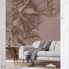 Giant Peonies wallpaper in Cacao by Coordonne — interior