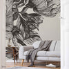Giant Peonies wallpaper in Ink by Coordonne — interior