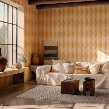 Giralda wallpaper in Ocre by Coordonne — interior