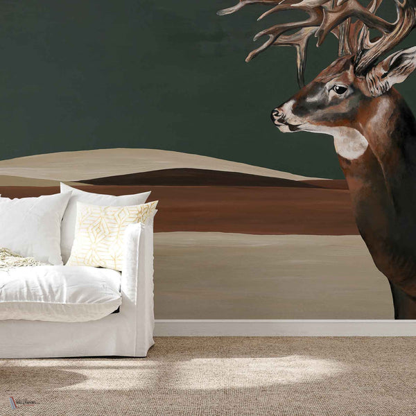 Great Deer Tapete in Green von Coordonne — Interieur