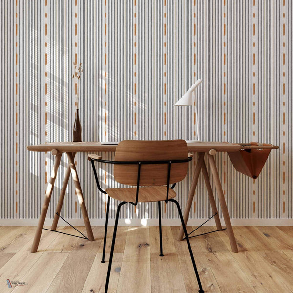 Huipil wallpaper in Black by Coordonne — interior
