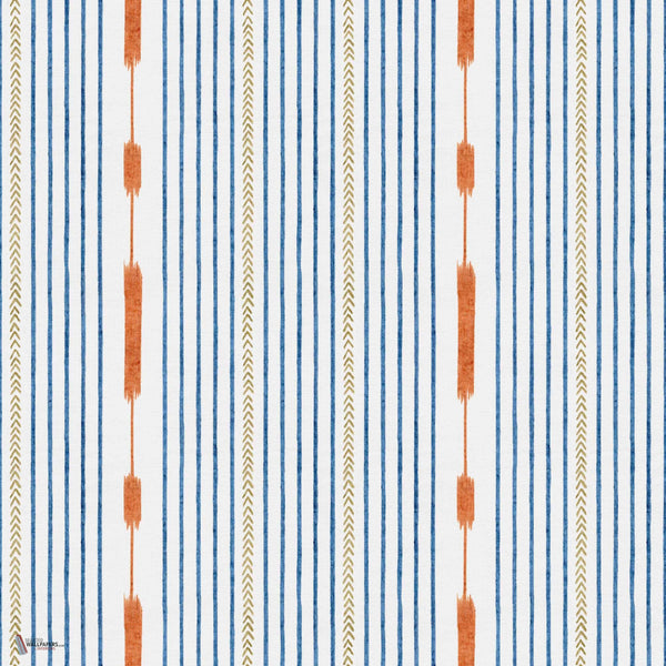 Huipil wallpaper in Blue by Coordonne