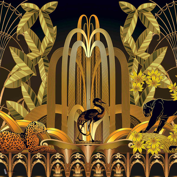 Juan Gatti - Rue Babylone wallpaper in Gold by Coordonne