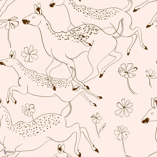 Jumping Bambis Tapete in Peach von Coordonne