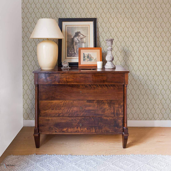 Kasuri wallpaper in Cream by Coordonne — interior