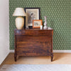 Kasuri wallpaper in Green by Coordonne — interior