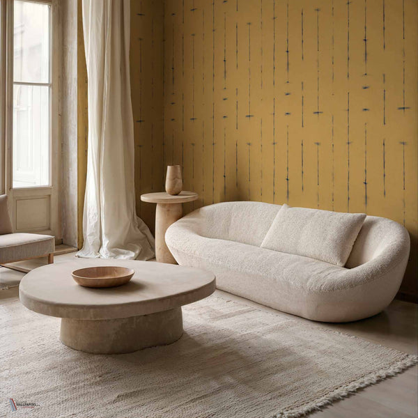Miura wallpaper in Honey by Coordonne — interior