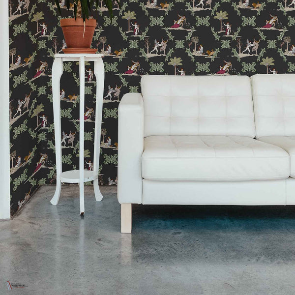Neo-Bucolic wallpaper in Black by Coordonne — interior