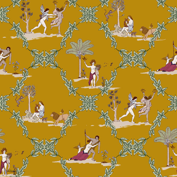 Neo-Bucolic wallpaper in Mustard by Coordonne