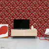 Neo-Bucolic wallpaper in Red by Coordonne — interior