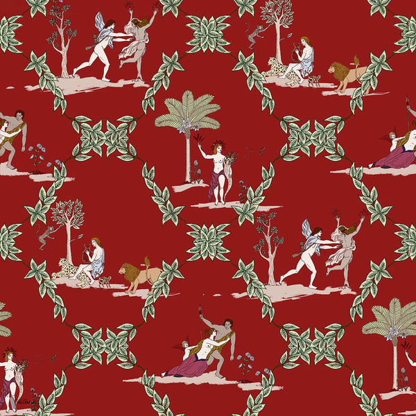 Neo-Bucolic wallpaper in Red by Coordonne