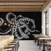 Octopus X-Ray wallpaper in Black by Coordonne — interior
