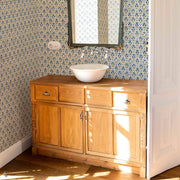 Poppy wallpaper in Blue by Coordonne — interior