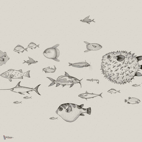 Sea Current Tapete in Ink von Coordonne