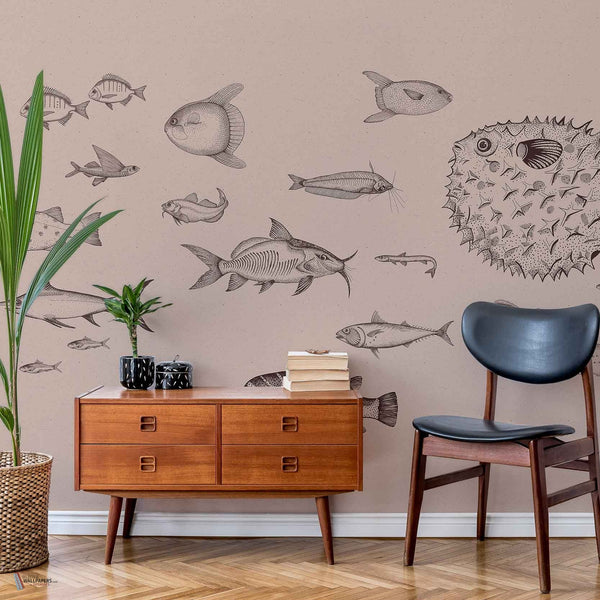 Sea Current Tapete in Nude von Coordonne — Interieur