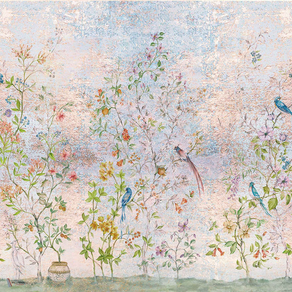 Tea Garden wallpaper in Gold by Coordonne