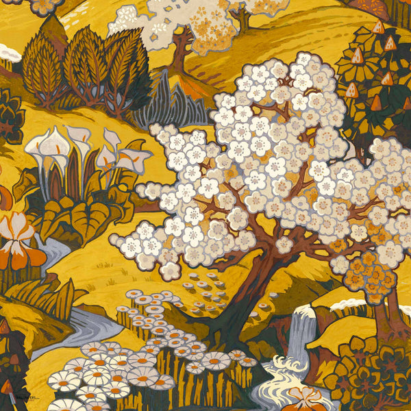 Yu Garden wallpaper in Amber by Coordonne
