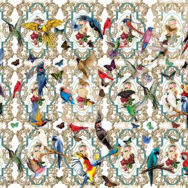 The Aviary wallpaper in Gold by Daisy James — colour swatch