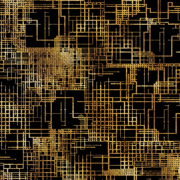 The Pagoda wallpaper in Black by Daisy James — colour swatch