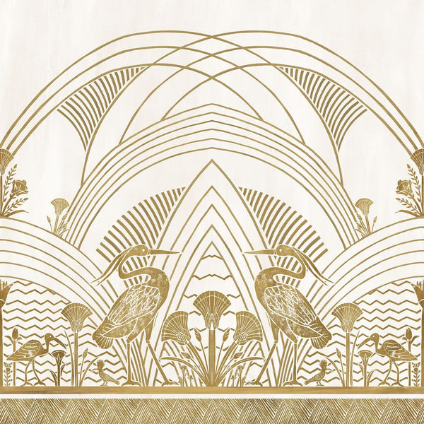 Éléphantine Tapete in Blanc/Doré von Casamance