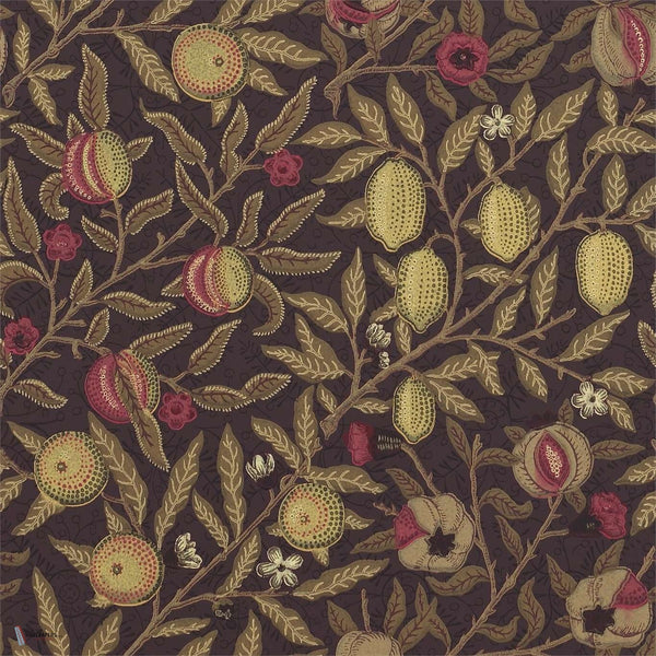Fruit W/P wallpaper in Wine/Manilla van Morris & Co