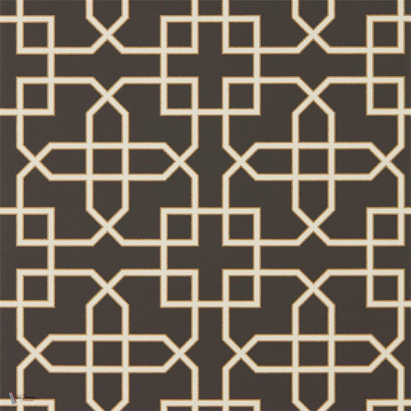 Hampton Trellis wallpaper in Charcoal van Sanderson