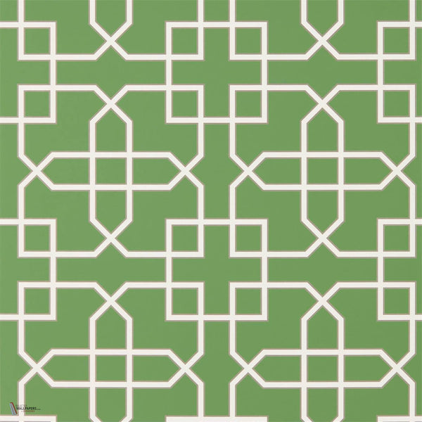 Hampton Trellis wallpaper in Green van Sanderson