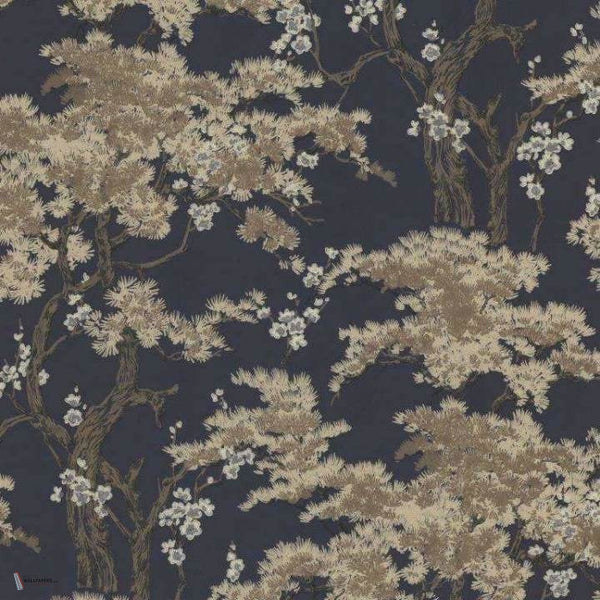 Harewood wallpaper in Navy van 1838 wallcoverings