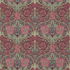 Honeysuckle and Tulip wallpaper in Burgundy/Sage van Morris & Co