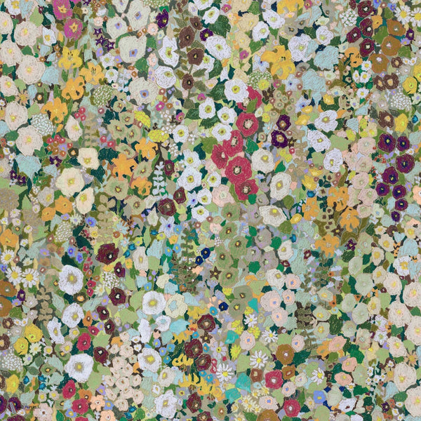Hollyhocks wallpaper in Summer by House of Hackney