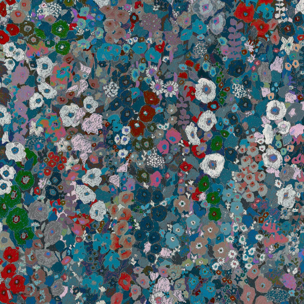 Hollyhocks wallpaper in Winter by House of Hackney