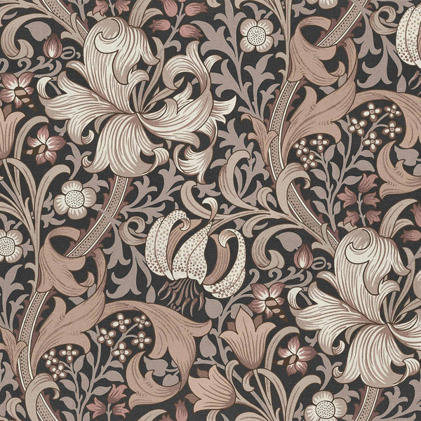 Golden Lily wallpaper-House of Hackney-Black-200 cm-Roll-Selected Wallpapers-Interiors