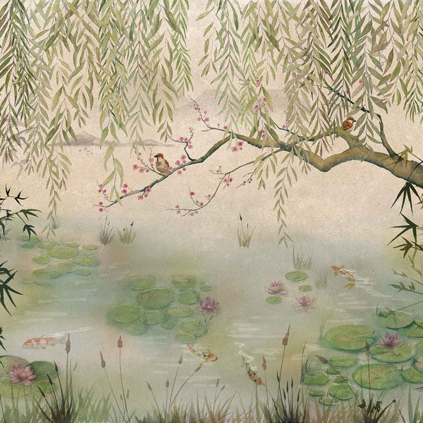 Lotus wallpaper in Aloe by Coordonne