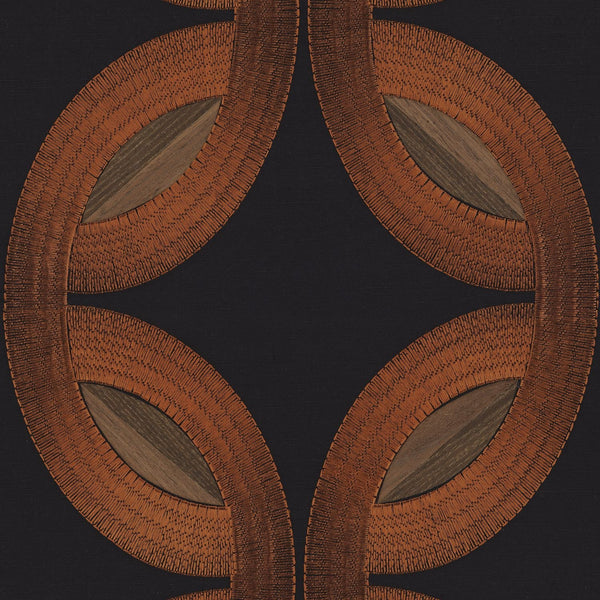 Mimbeau wallpaper in Noir Cuivre by Casamance