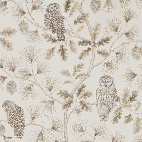 Owlswick wallpaper in Linen van Sanderson