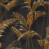 Palm House wallpaper in Charcoal/Gold van Sanderson