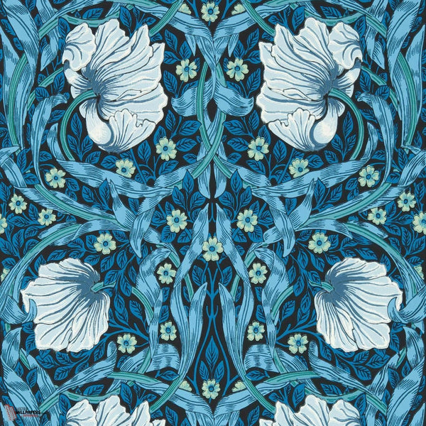 Pimpernel wallpaper in Midnight/Opal van Morris & Co