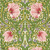 Pimpernel wallpaper in Sap Green/Strawberry van Morris & Co