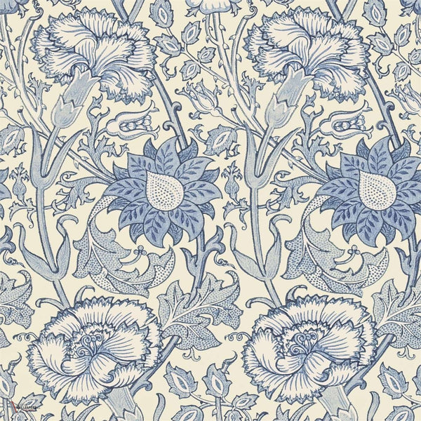 Pink & Rose wallpaper in Indigo van Morris & Co