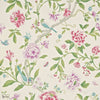 Porcelain Garden wallpaper in Magenta/Leaf Green van Sanderson