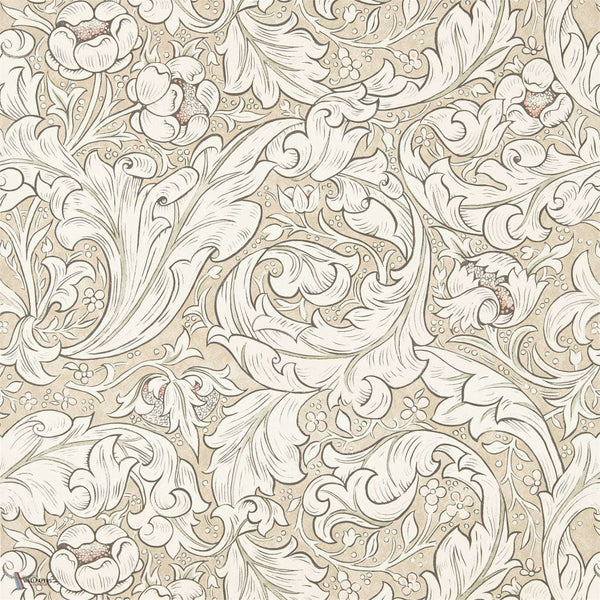 Pure Bachelors Button wallpaper in Linen/Coral van Morris & Co