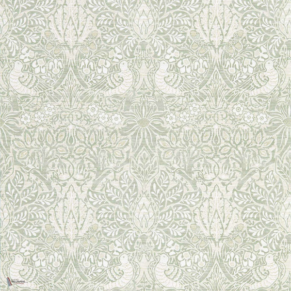 Pure Dove & Rose wallpaper in Grey Blue van Morris & Co