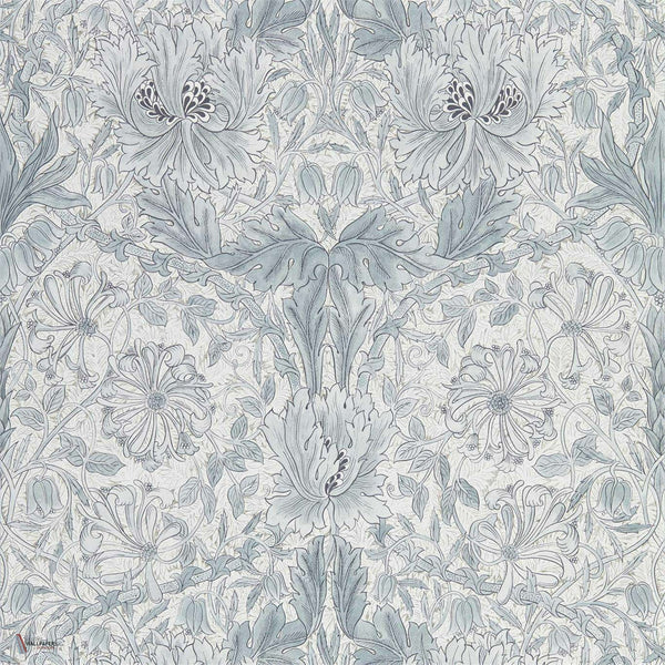 Pure Honeysuckle & Tulip wallpaper in Cloud Grey van Morris & Co